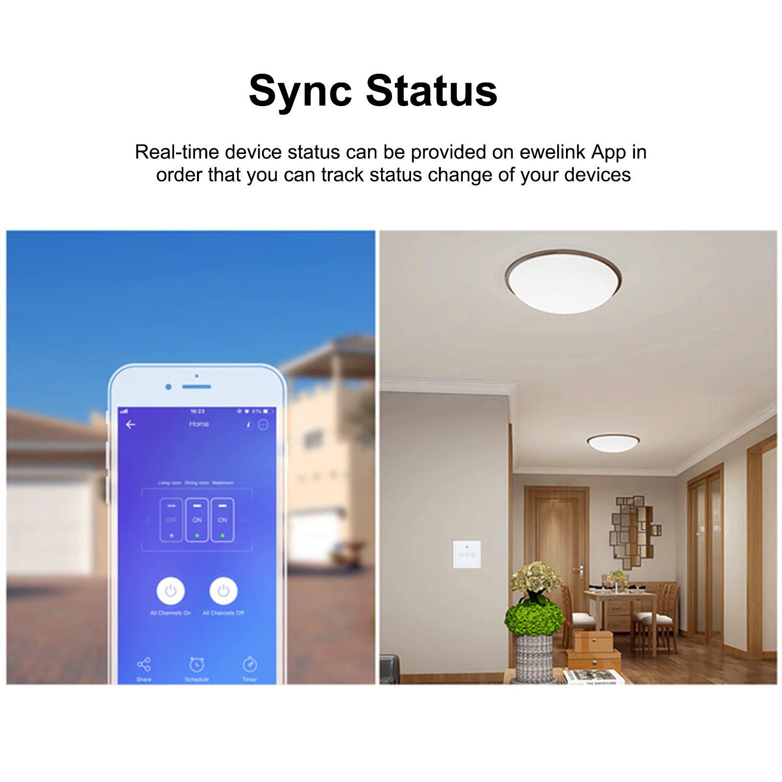 Датчик движения Ewelink настенный смарт-переключатель Wi-Fi для IFTTT/Alexa/Google Home/Apple Siri