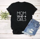 Женская футболка с принтом Мама девочек, летняя футболка с коротким рукавом для девочек, модная футболка для мамы, подарок на день матери