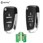 KEYYOU для Peugeot 307 308 408 407 3008 Partner HCAVA2 Blade модифицированный дистанционный ключ 433 МГц ASK 23 кнопки Автомобильный ключ CE0523 ID46
