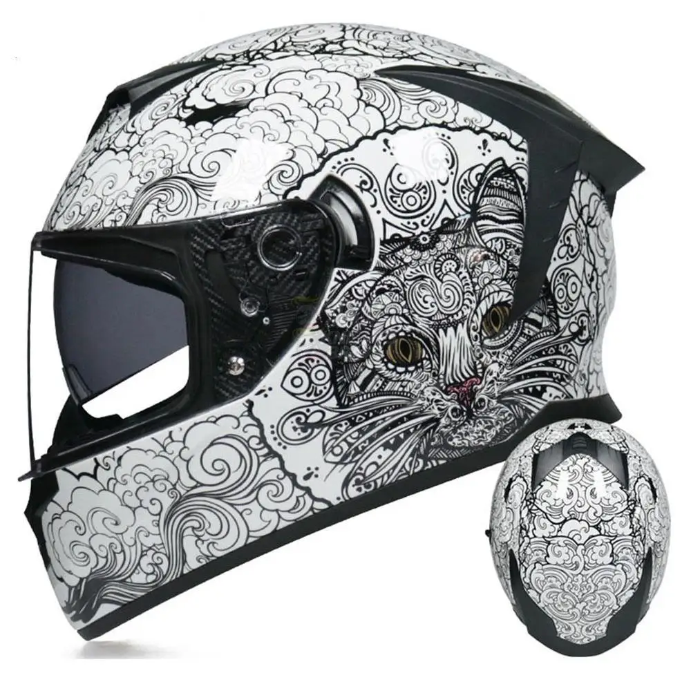 

LVS Capacete Da Motocicleta Rosto Cheio Casco Moto Dupla Viseira Dos Homens Capacete De Moto Ponto Motocross Capacete De Corrida