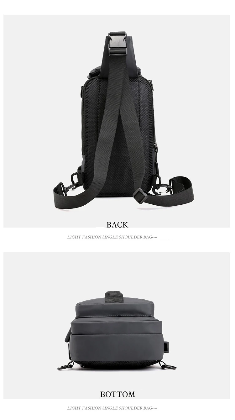 OZUKO New Multifunction Crossbody Bag for Men Chest Pack Sling&Double Shoulder Bag Male Waterproof Short Trip Messenger Bag