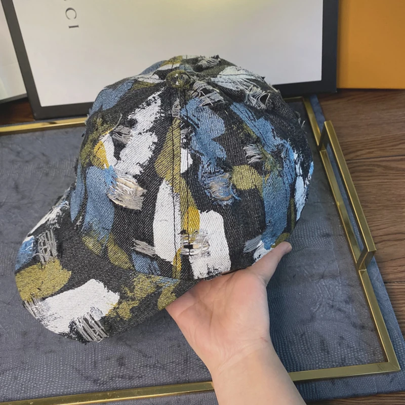 

New Fashion Spring Summer Baseball Caps Hole Cowboy Color Doodle Base Hat Spring Summer Baseball Sports Women Men Outdoor Hats