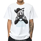 2020 мужская Милая футболка с мультяшным сердцем и принтом медведя, футболки с принтом животных, забавная футболка с коротким рукавом в стиле Харадзюку, женская футболка