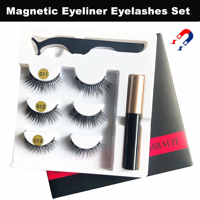 5 магнитных искусств с пинцетом 3 пары подводка для глаз натуральные