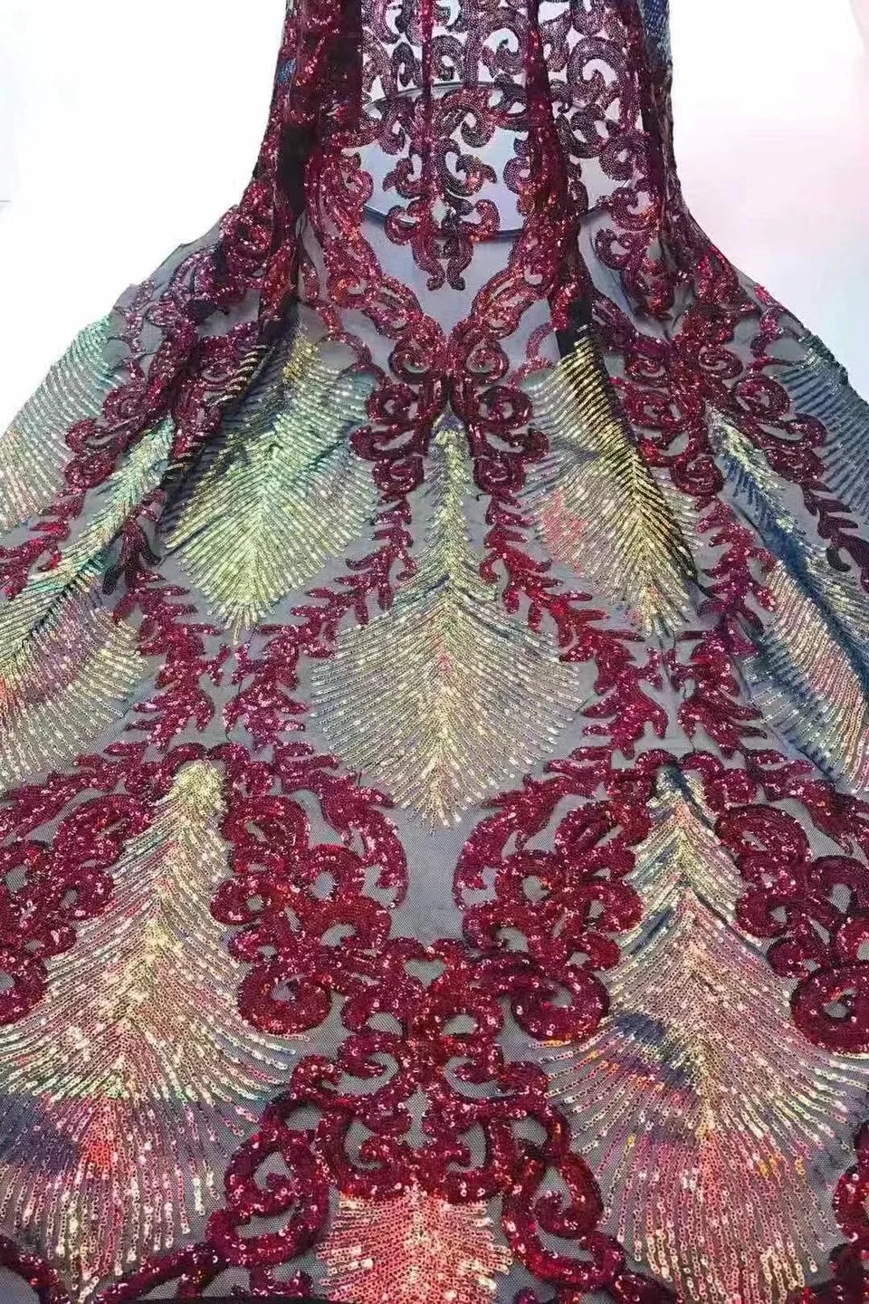 

Высококачественная кружевная ткань гранента во французском стиле, африканские блестки, кружевная вышитая тюль, кружевная ткань для женско...