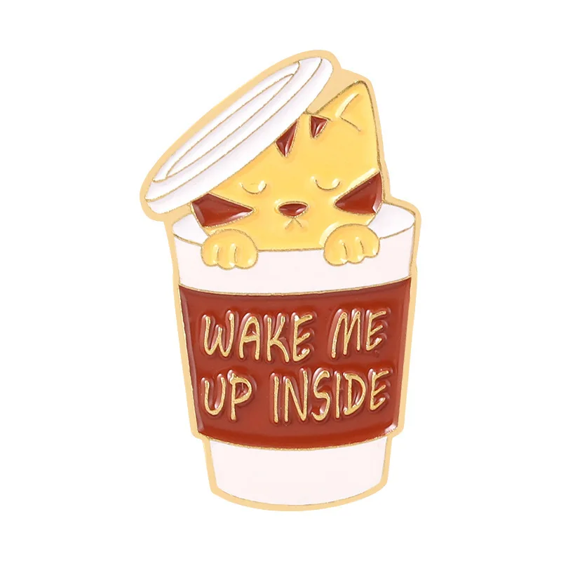 Кофейная чашка с эмалью в виде кота черная желтая белая форме кошки аксессуары