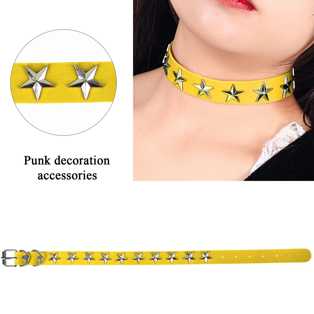 Женское кожаное ожерелье в стиле панк-рок |