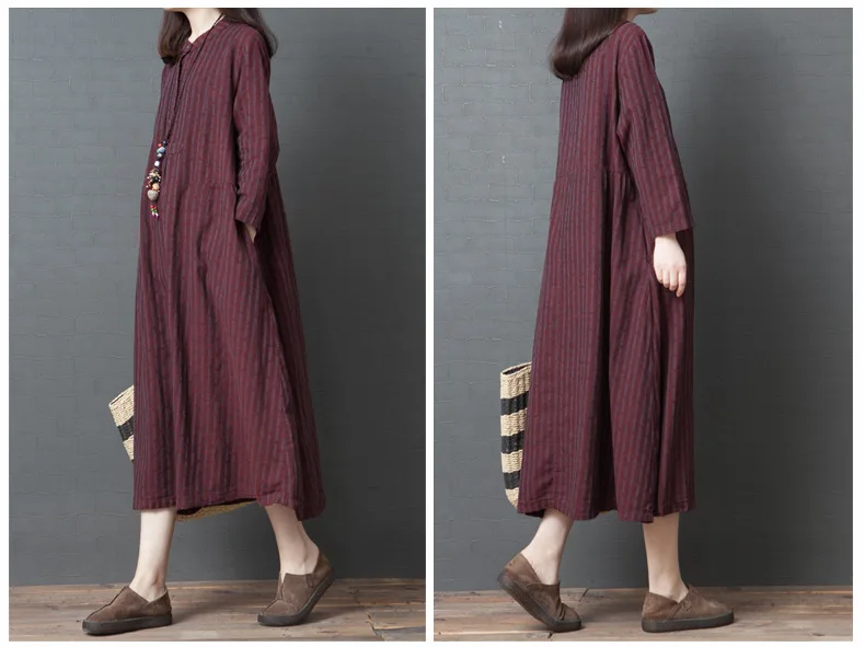 

Maternity Vintage Cotton Linen Shirt Dress Autumn Long Sleeve Pockets Casual Loose Pregnant Women Dresses Pregnancy Vestidos