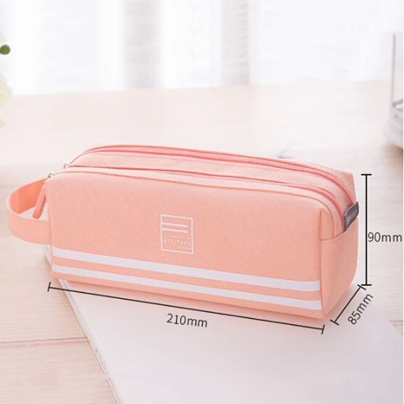 

1 PCS Canvas Pencil Bag Student Stationary Portable Penalties School Tools For Kids Children Zipper Pencil Case School Supplies