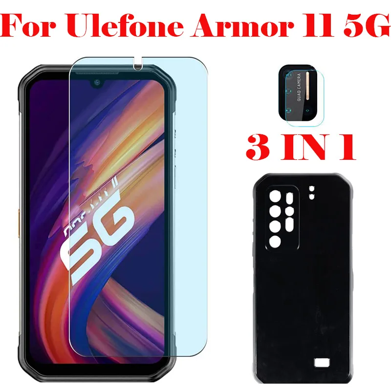 3 в 1 чехол + Камера закаленное Стекло на холсте для Ulefone Power 10 11 5G экрана мобильного