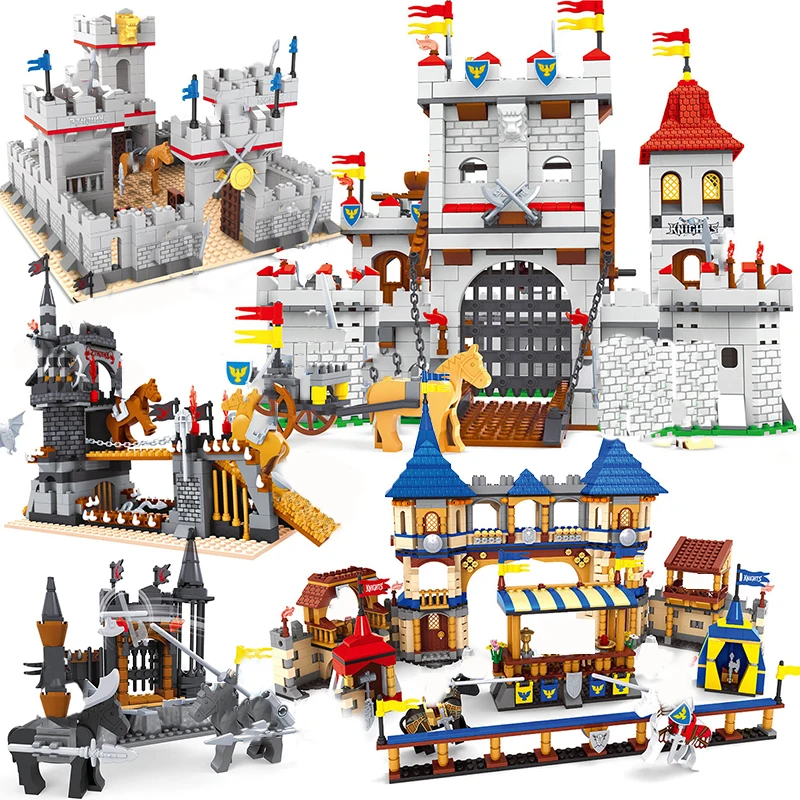 Средневекового замка Ausini архитектура блоки Солдат модель здания создатель