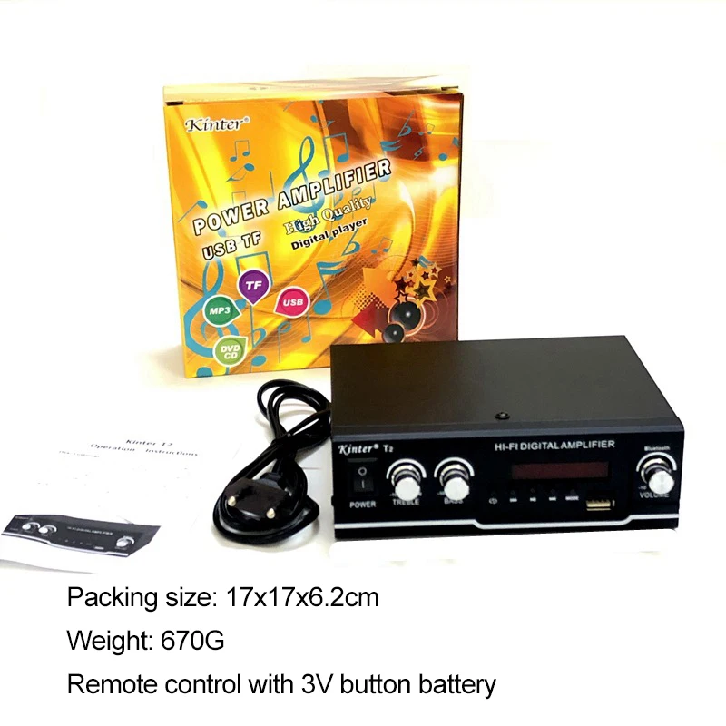 

New HIFI Bluetooth Power Amplifier Car/Home Theater Digital Power Audio Amplificador For Speaker SD Card U Disk MP3 Format Play