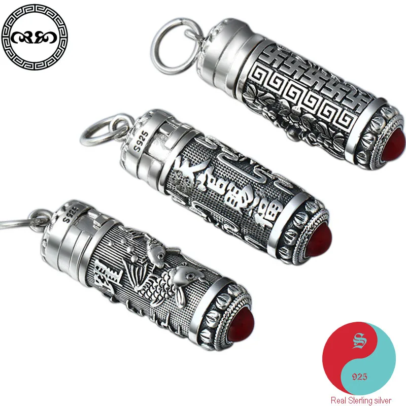 

Ретро Твердые Настоящее 925 ожерелье из состаренного серебра в винтажном стиле, в стиле ретро сплетен из шести символов мантра лотоса может о...