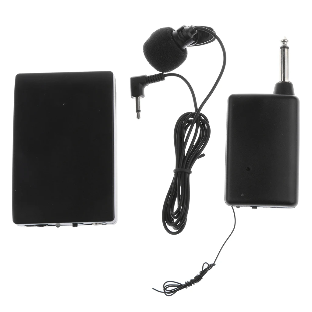 

6.35mm Lapel Tie Clip Microphone+Transmitter Receiver for Broadcasting Sound Recording