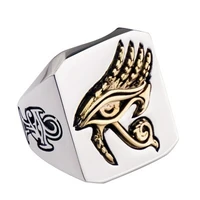 eye of horus rings for man and women copper with stainless steel index ring fashion jewelry hippop street culture