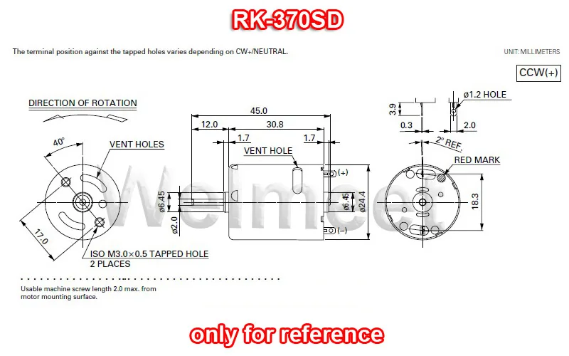 1 шт. для mabuchi RK-370SD-24100 DC12V 24000 об/мин высокоскоростной углеродный щеточный мотор постоянного тока для DIY