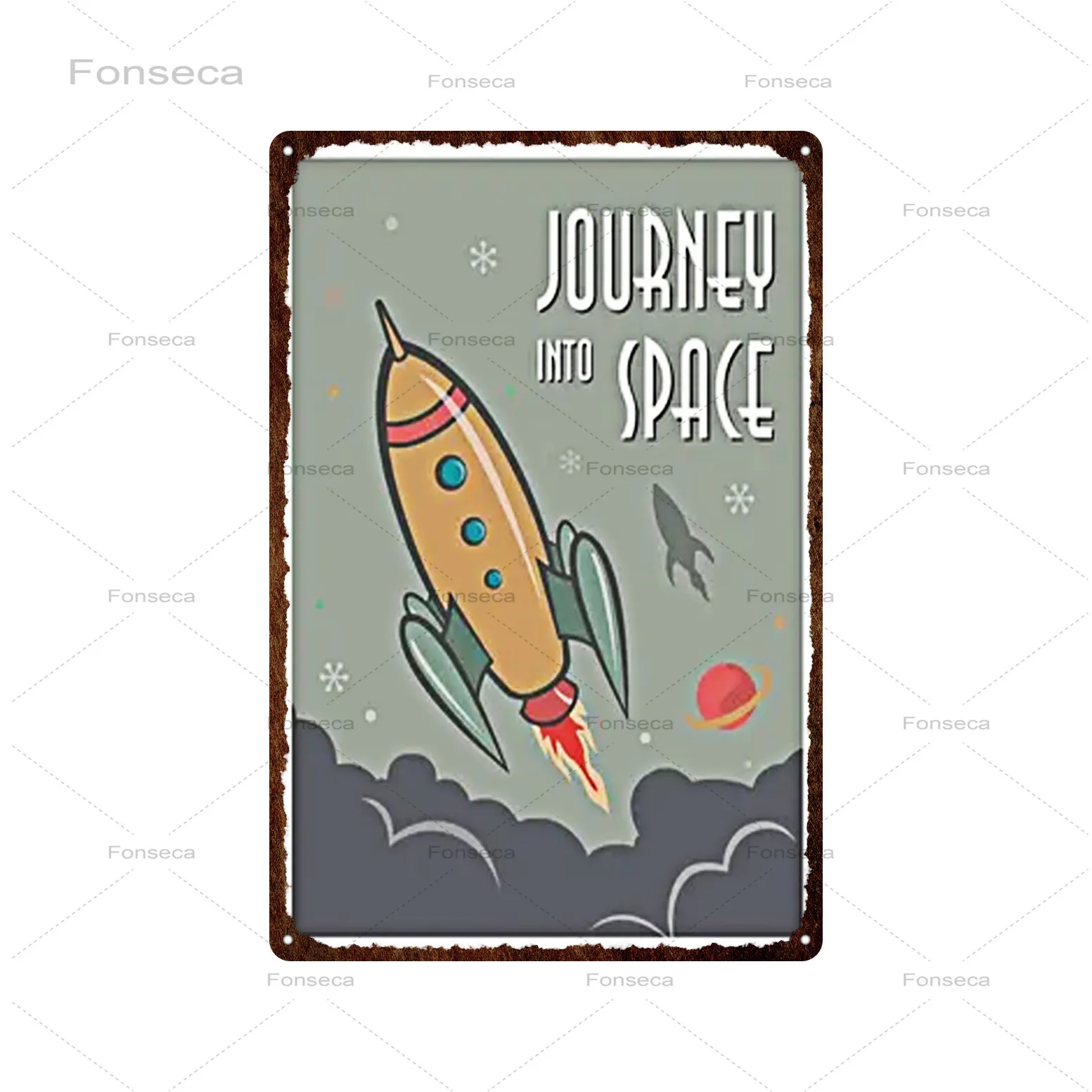 Винтажный оловянный плакат космический корабль астронавт для дома клуба мужская