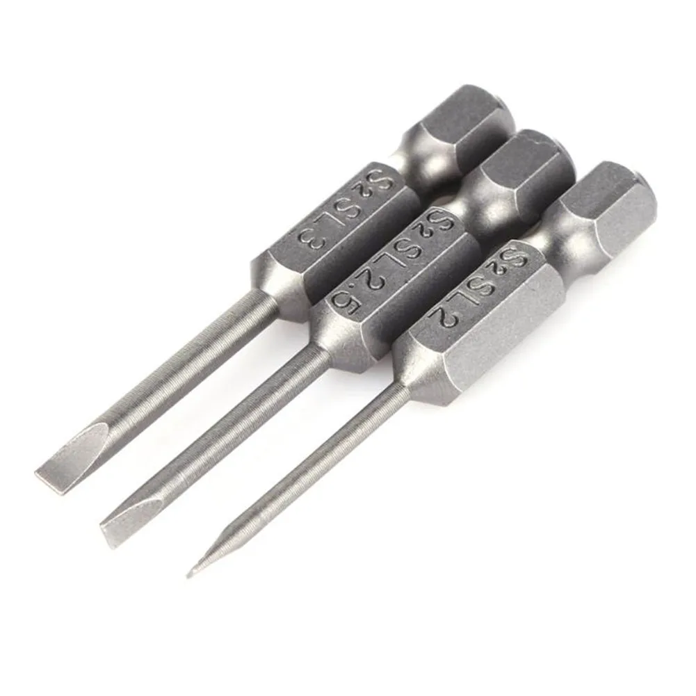 

1/4in Hex Shank Slotted Tip Screwdriver Bit 2.0-6.0mm 50mm 6pcs/set Flat