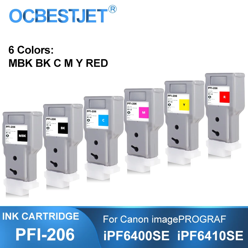 PFI-206 PFI206 300ML Compatible Ink Cartridge With Full For Canon imagePROGRAF iPF6400SE iPF6410SE Printer 6Colors/Set | Компьютеры и