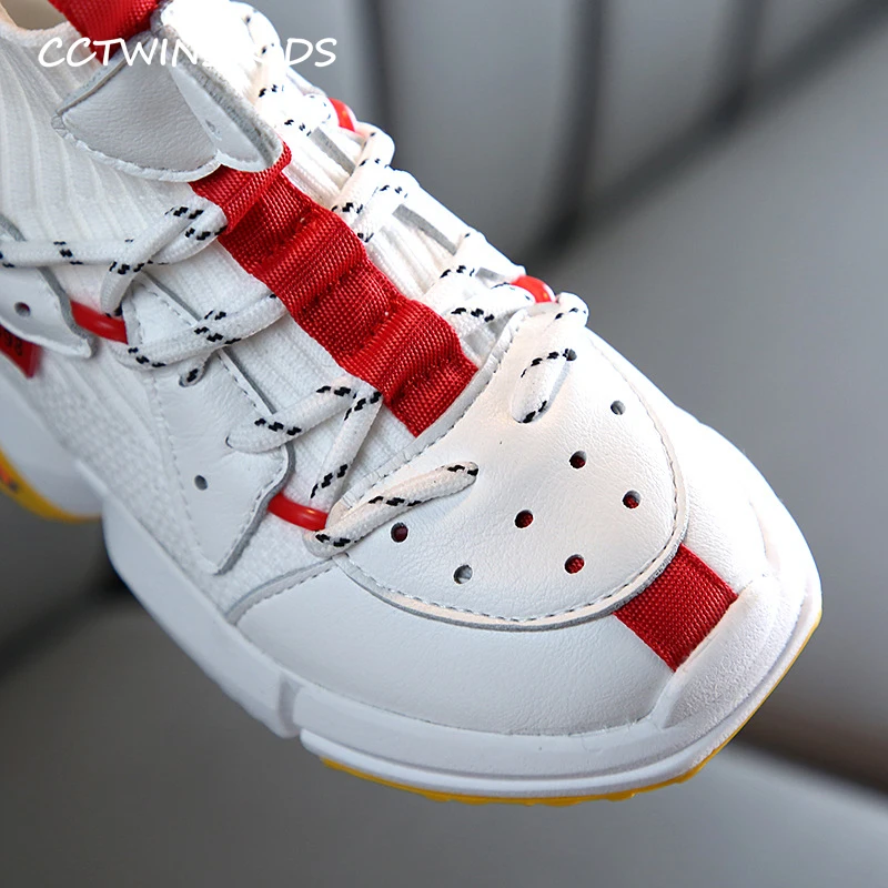 Kids Sock Shoes Autumn Fashion Boys White Casual Shoes Girls Black Sports Sneakers for Children Running Trainers FH2497