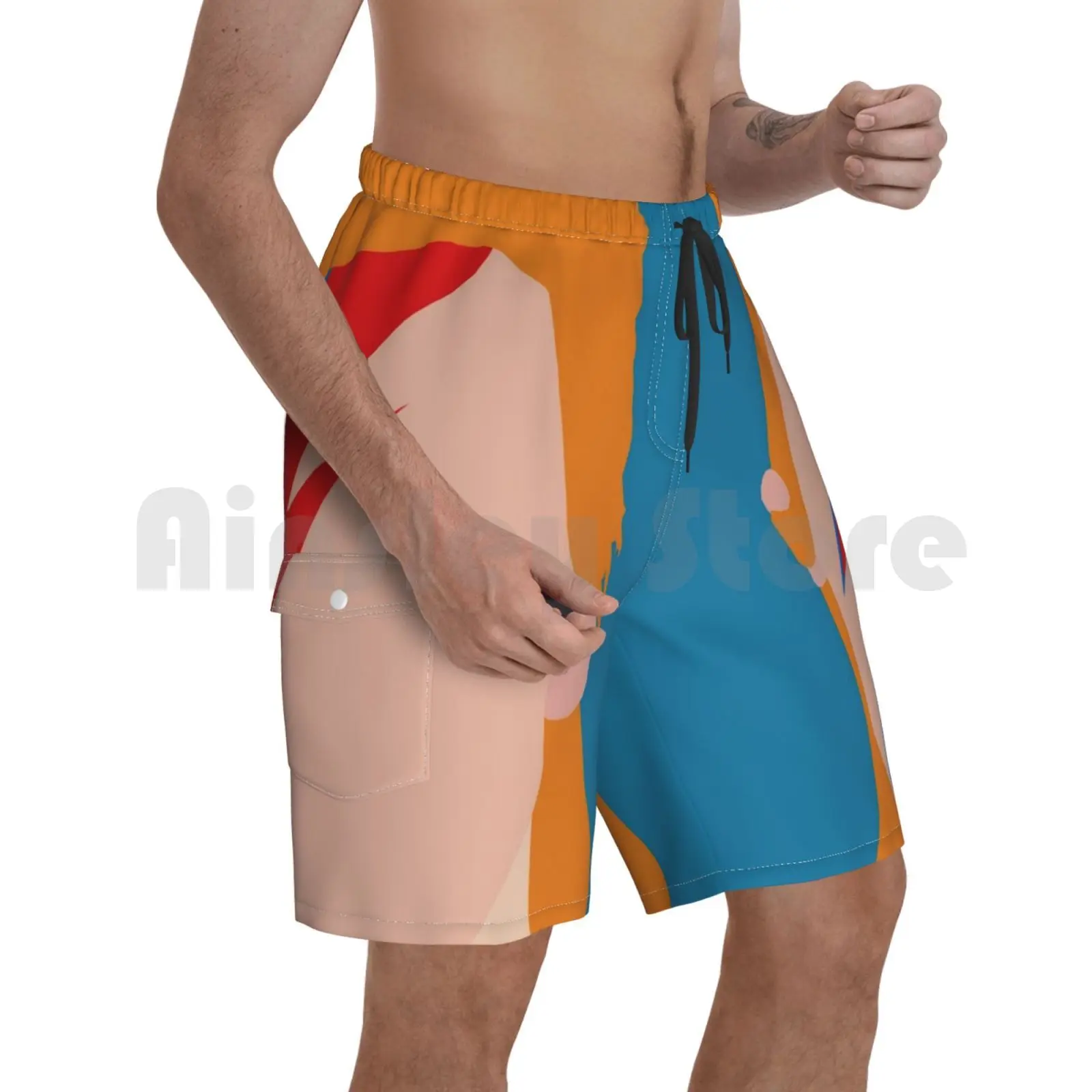 

David Bowie минималистичный Безликий арт Пляжные шорты мужские пляжные шорты для купания с изображением Дэвида Боуи минималистичный Безликий м...