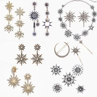 joolim jewelry wholesale2017 beautiful shinning starburst snowflake necklace charm bracelet jewelry set women jewelry bijoux