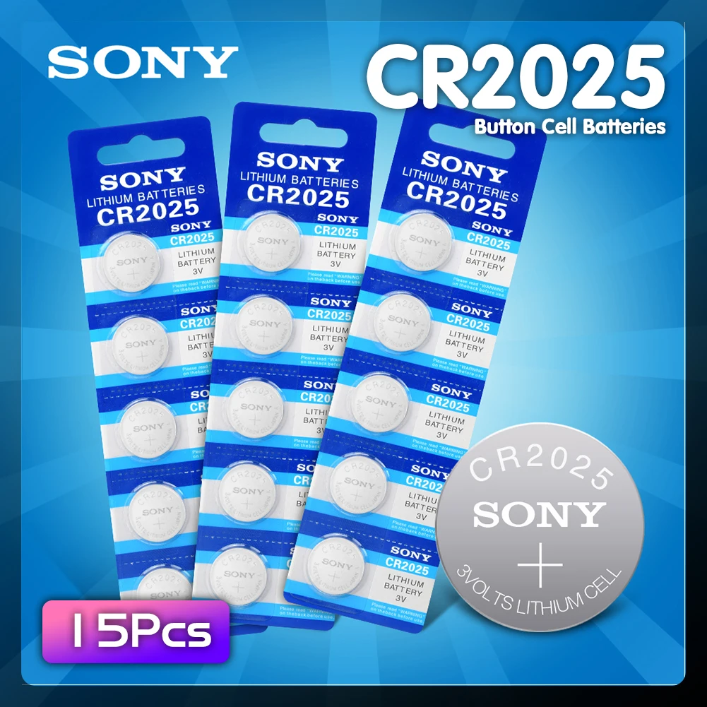 Кнопочные батарейки cr2025 3v 15 шт. оригинальные монетные CR 2025 DL2025 BR2025 L12 для часов