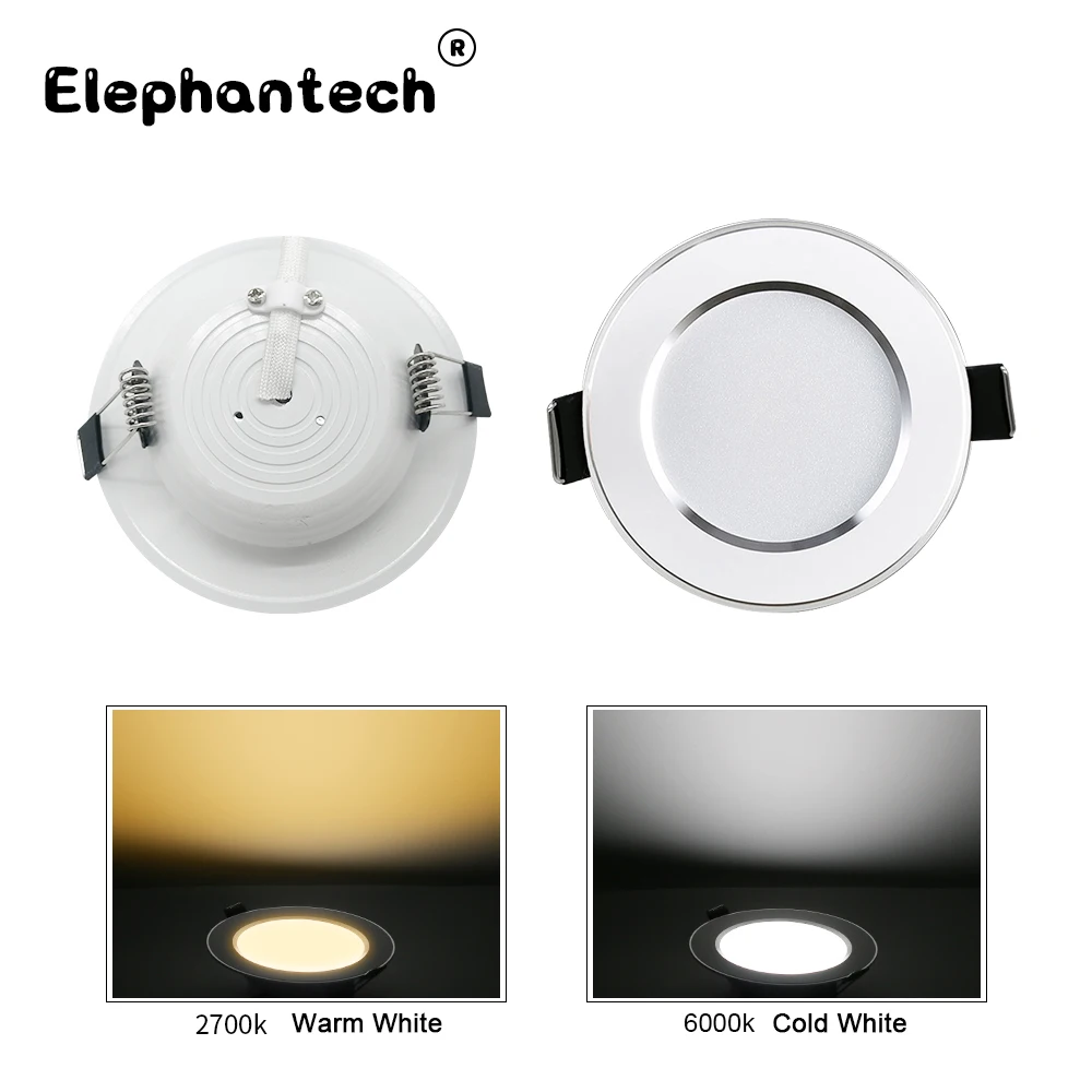 Светодиодный точечный светильник Elephantech 3 вт 5 7 9 12 15 встраиваемый для помещений 220
