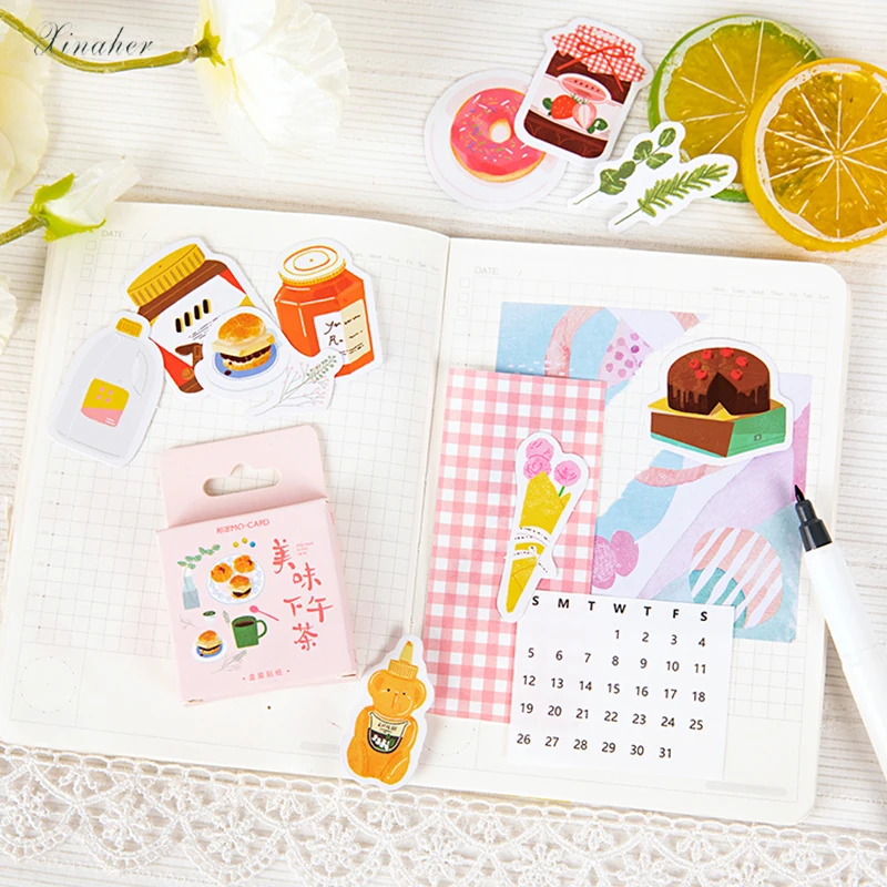 46 шт./кор. миниатюрная декоративная бумажная наклейка серии Вкусный