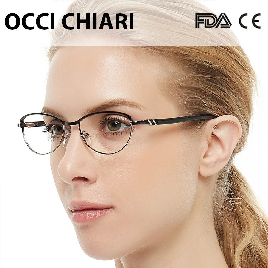 OCCI CHIARI винтажные металлические Компьютерные анти голубые очки для женщин