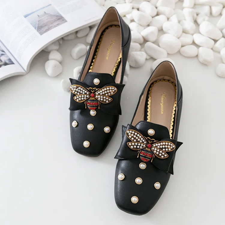 Туфли с бантом на плоской подошве г. Новые модные весенние туфли жемчугом в