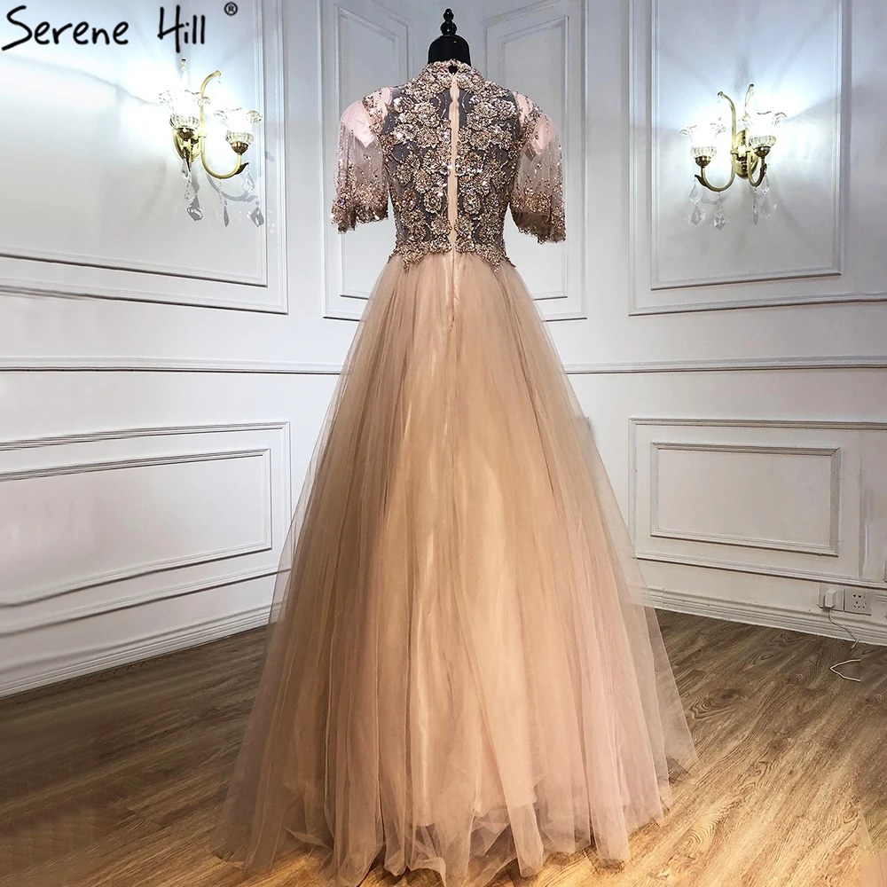 Бальное платье золотистого цвета с коротким рукавом вечерние платья 2021 вышивка