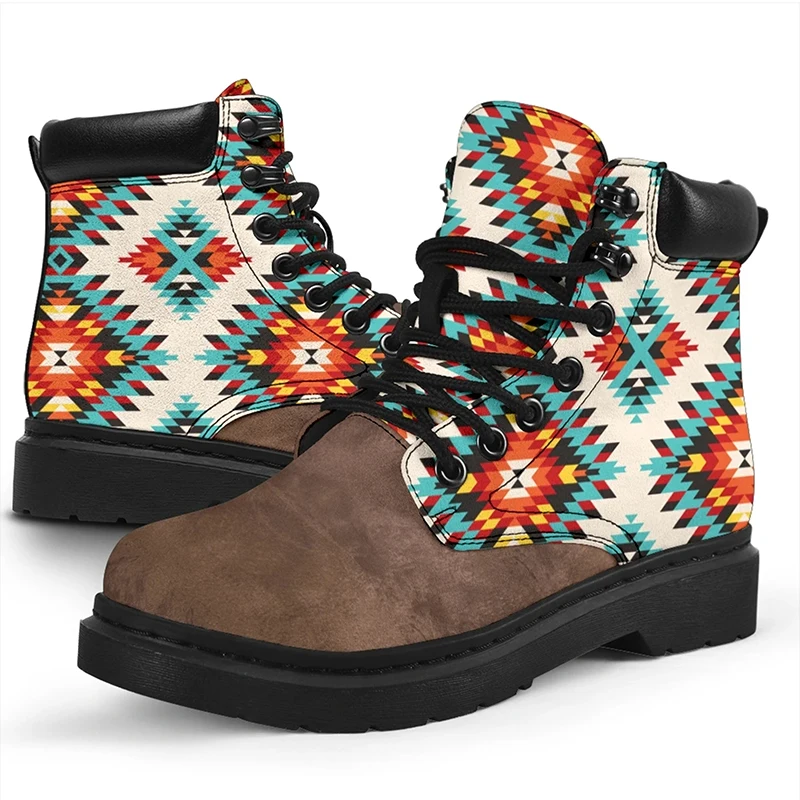 

Модные женские ботинки с цветочным принтом, полуботинки со шнуровкой, женская обувь на платформе, зимние теплые женские ботинки