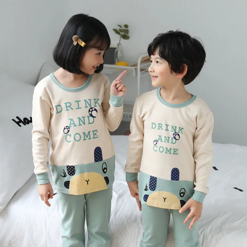 Y-17 Kids Boys Girls Clothes Baby Pajamas Autumn Long Sleeve Set Cartoon Rabbit Unicorn Children's Sleepwear Winter Pyjamas Kids - Цвет: Y-17