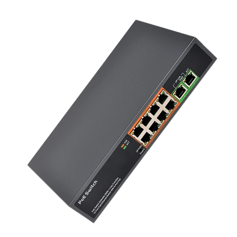 Сетевой коммутатор Poe PSE108EX 150 Вт 48 В 8 портов 10/100 м плюс 2 переключателя Uplink сетевой