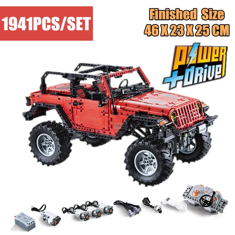 Wrangler Adventurer Новый Moc Jeep Led Rc Мотор мощность функция Fit Technic строительный блок
