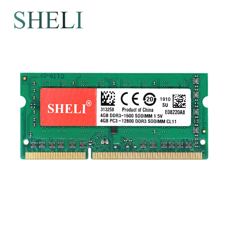 SHELI новые тетради память 4 Гб 1RX8 PC3-12800S DDR3 1600 МГц 1,5 V 204pin SO-DIMM CL11 памяти ноутбука
