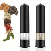 electric automatic pepper salt mill spice grinder with led light seasoning bottle for cooking restaurants kitchen accessories