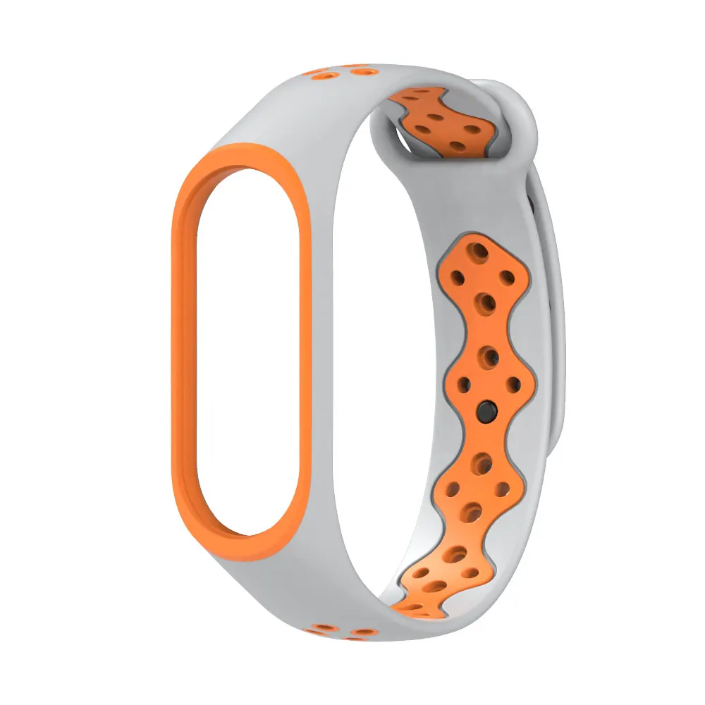 Mi Band 4 ремешок на запястье для Xiaomi mi band 3 спортивный силиконовый браслет для Xiaomi mi band 2 Band 3 Смарт-часы - Цвет: GrayOrane