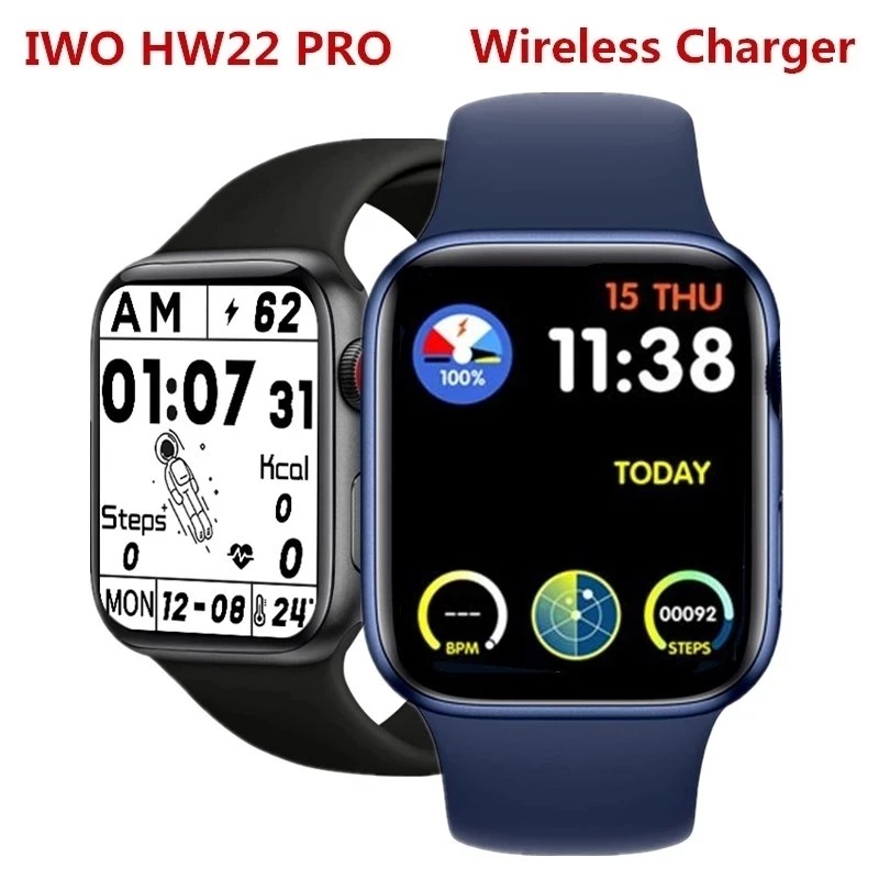 

2021new HW22 Pro Smart Watch1.75inch custom dial Bluetooth call 44mm reloj Watches PK iwo 12 pro w46 w26 hw12 hw16 W34 W56 W66