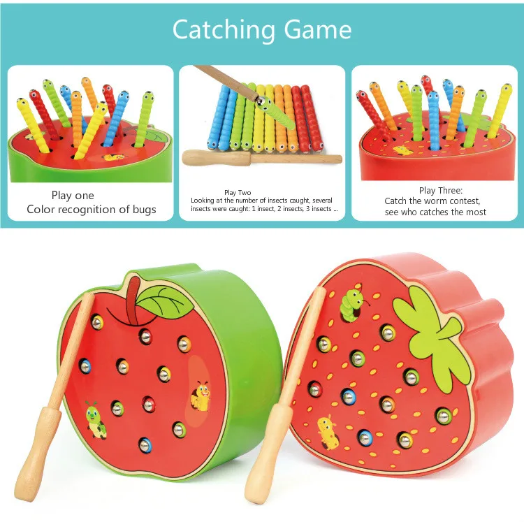 Детский деревянный магнитный Ловец Ранние развивающие игрушки для детей