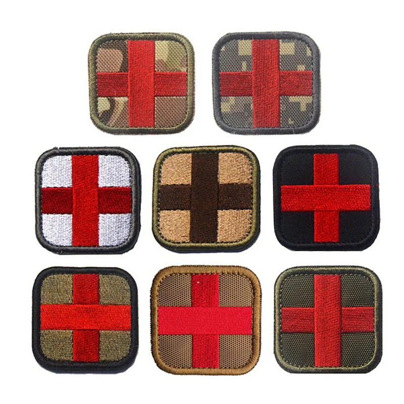 

Armband Tactical Gear Cloth Patches 5*5cm Original Color RED CROSS Medical Assistant 3D Embroidery Patch