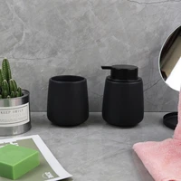 kitchen soap dispenser ceramic black hand sanitizer shampoo bottle toothbrush cup shower gel dispenser bathroom accessories sets
