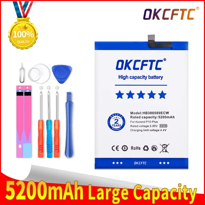 

5200mAh Phone Battery HB386589ECW For Huawei P10 PLUS / Honor 8X / JSN-AL00 / JSN-LX1 / JSN-LX2 / JSN-L21 / JSN-L22 / JSN-L23