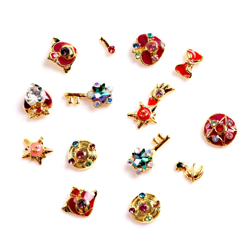 10 шт./лот Сейлор Мун в форме сердца со стразами любовь Меркурий Henshin стержень лак