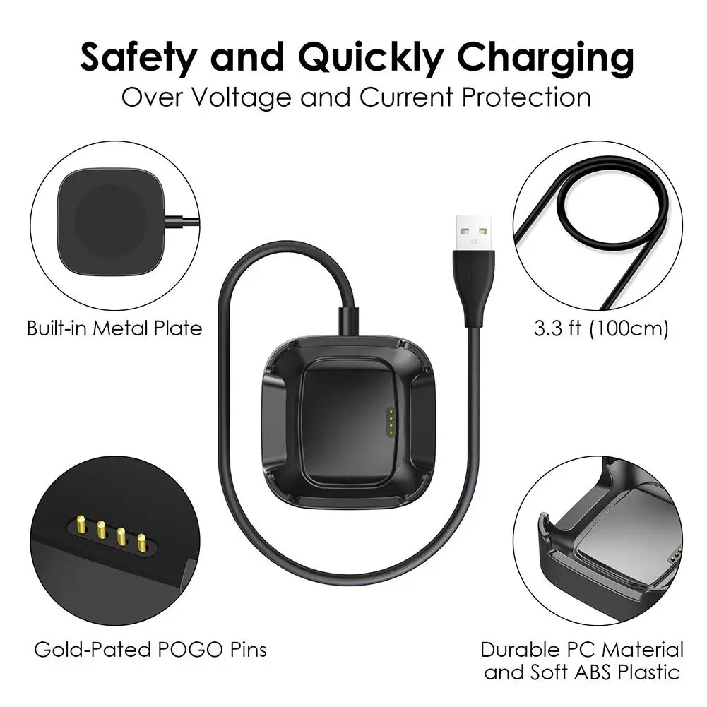 Зарядная подставка для Fitbit умные часы Versa зарядная док станция Замена адаптер