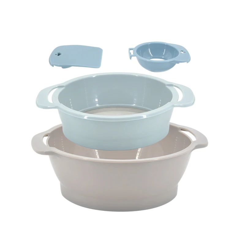 

Kitchen Fine Mesh Flour Sifter Round Stainless Steel Net Flour Sieve Strainer Sifters Egg Separator Scraper Set Baking tools