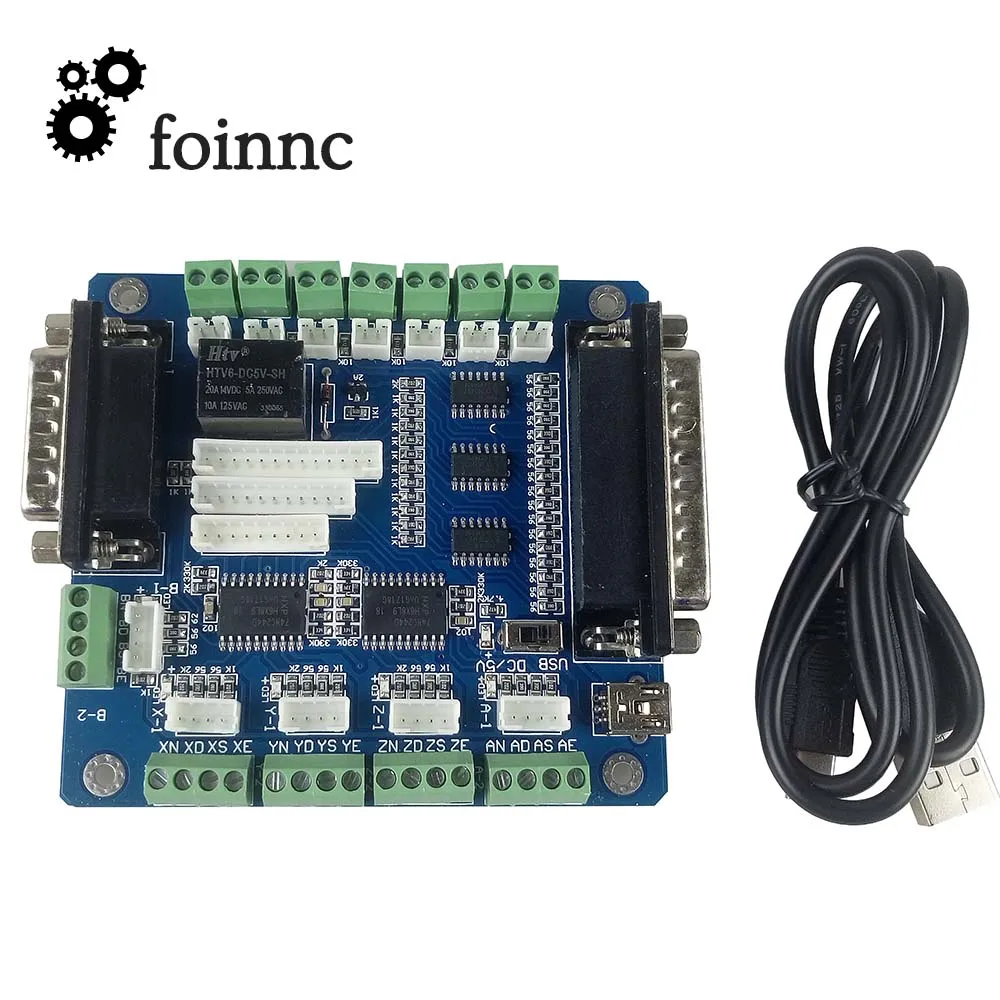 5 Axis Mach3 USB CNC Breakout плата контроллера для гравировального станка с 5-осевой
