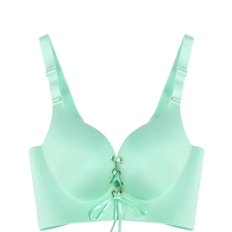 Goede Gratis Verzending Sexy Glad Chic Push Up Bralette Een Chip Niet-Trace Zonder Velgen Beha