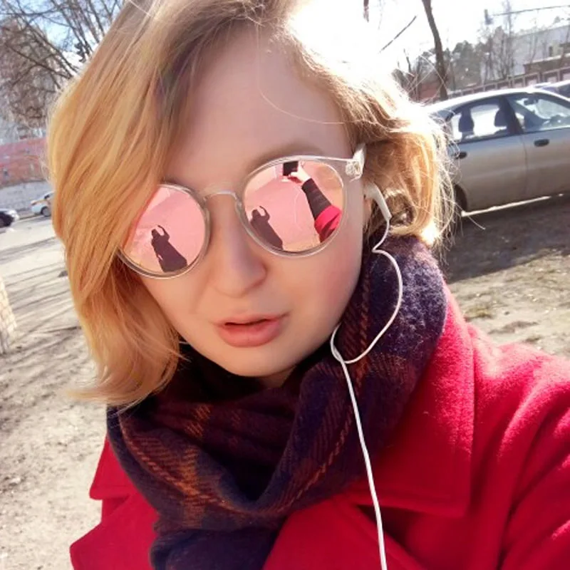 Мужские и женские солнцезащитные очки SHAUNA круглые брендовые дизайнерские